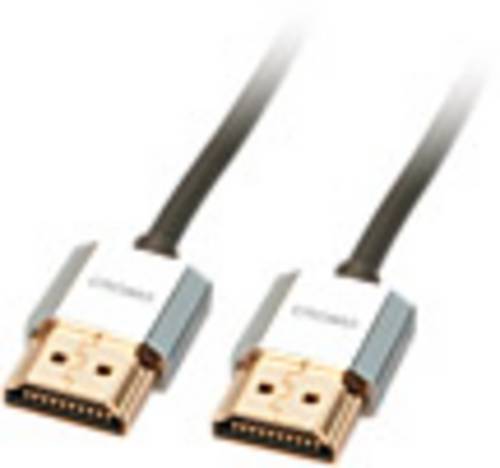 LINDY HDMI Anschlusskabel HDMI-A Stecker, HDMI-A Stecker 1.00m Grau 41671 4K UHD, OFC-Leiter, Rund, doppelt geschirmt, extre