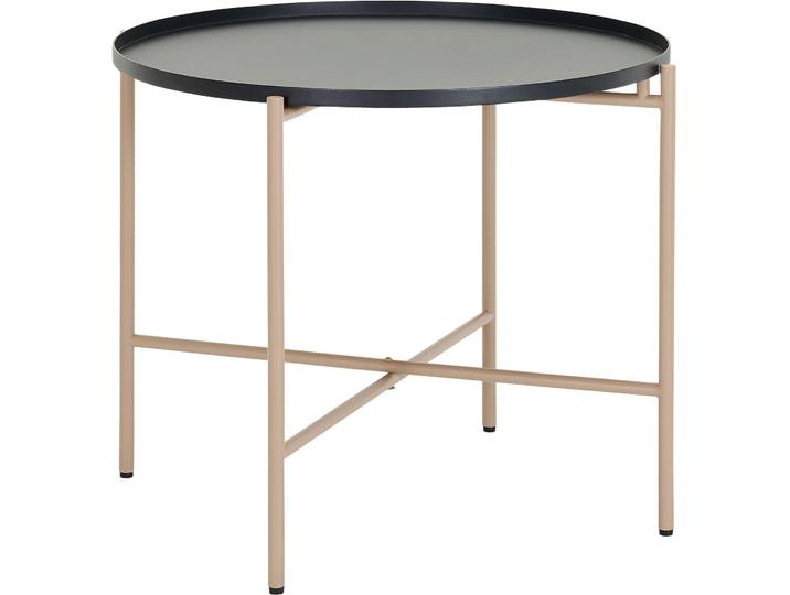 Beistelltisch Platte schwarz/Bein peach - Material: Stahl - 261