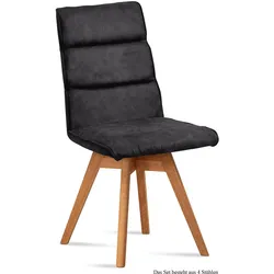 ESSZIMMERSTUHL drehbar (4er-Set) Doris 47x92x60 Eiche geölt/Anthrazit
