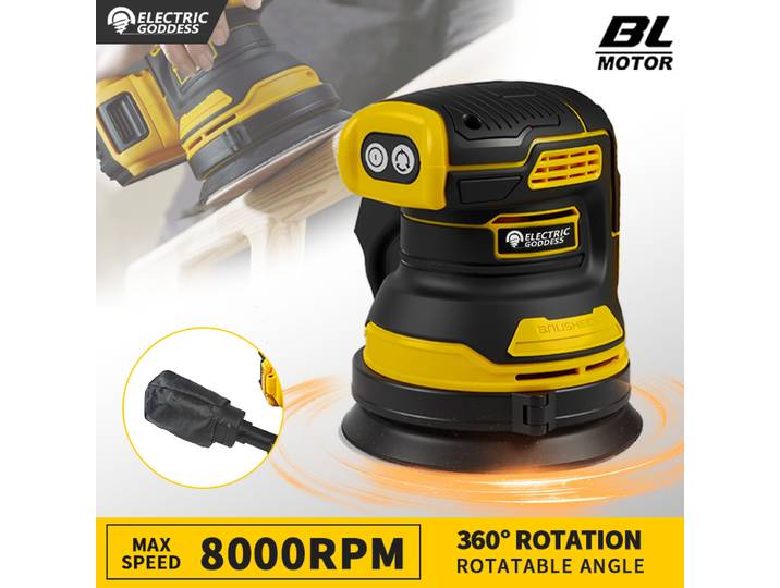 Disque de ponceuse électrique sans balais de déesse, 8000 tr/min, pour batterie Dewalt 20V, sans fil, pour le travail du bois, ponçage du mastic, outil électrique de polissage ﻿