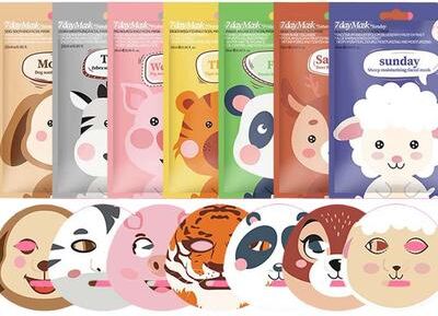 CreateConfidence Cute Cartoon Facial Mask, Moisturizing Hydrating Mask For Deep Moisturizing Tender Skin, Animal Mask Skin Care Gift 7pcs