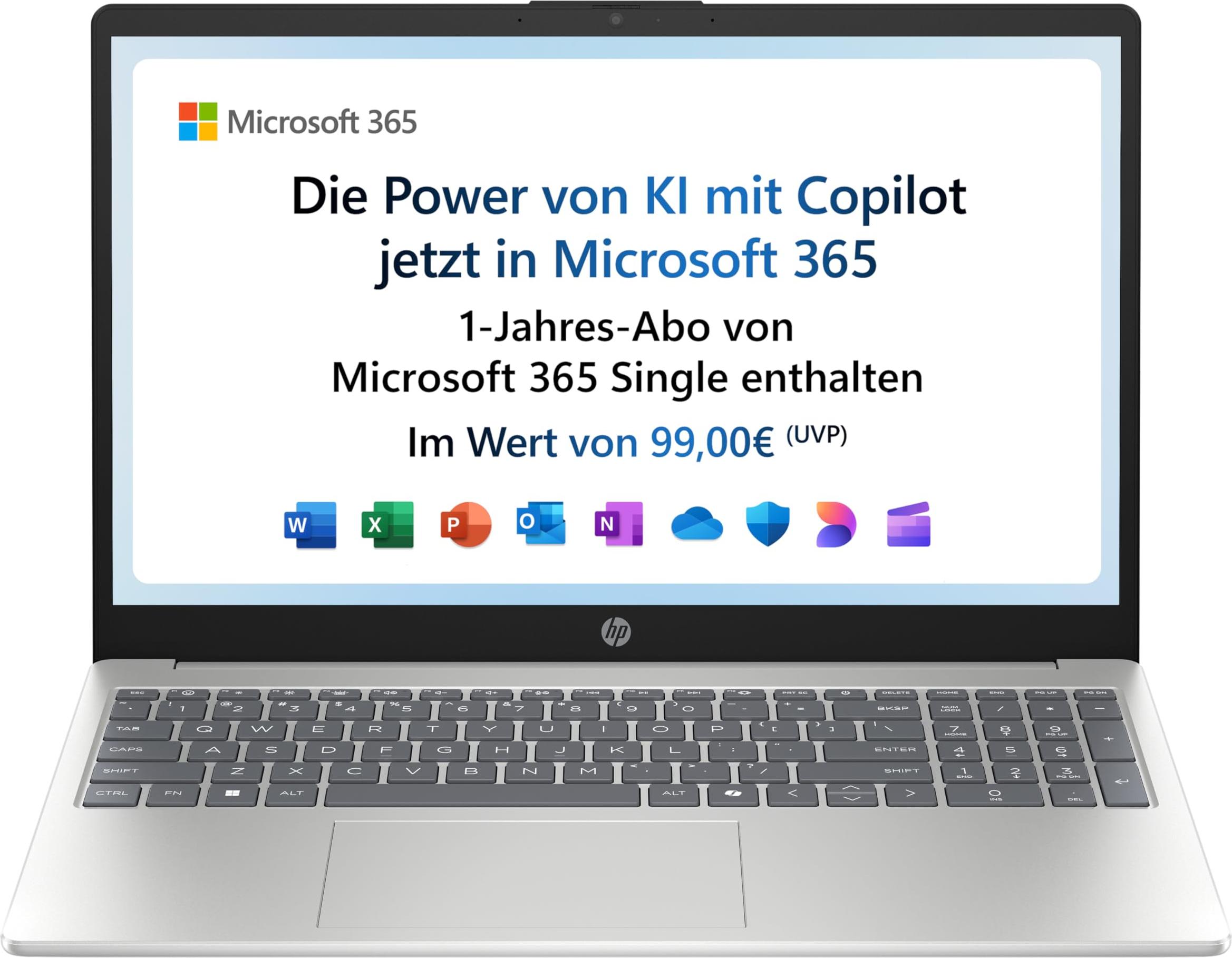 HP 15-fd0211ng, Intel N, 39,6 cm (15.6"), 1920 x 1080 Pixel, 4 GB, 128 GB, Windows 11 Home