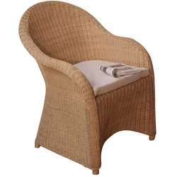 Korbsessel in Beige Esstisch