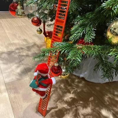 Uplift Treasures Electric Climbing Santa Ladder Musical Christmas Decoration Electric Climbing Santa Ladder Musical Christmas Decoration
