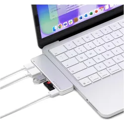 Satechi USB-C Snap Hub Silver (USB-C, 6 Ports), Dockingstation + USB Hub, Silber