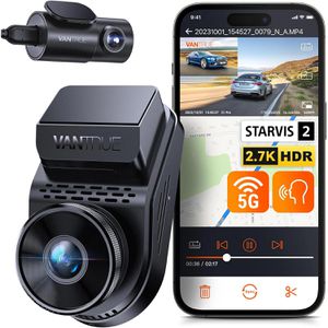 Vantrue Dashcam Sonnet 1 Pro, Auto, 2K Weitwinkel-Kamera 160°, Innenraumkamera 165°, WLAN & GPS
