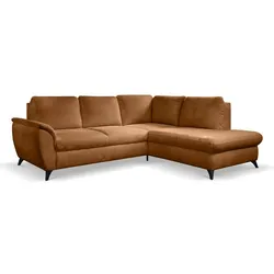 Ecksofa Geneva Stoff Zimt