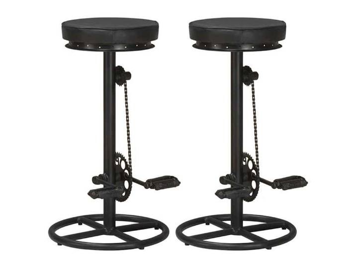 Remise Tabourets de Bar 2 pcs Noir 44x44x75 cm en métal avec repose-pied style vélo pour Cuisine nem30yssp33h
