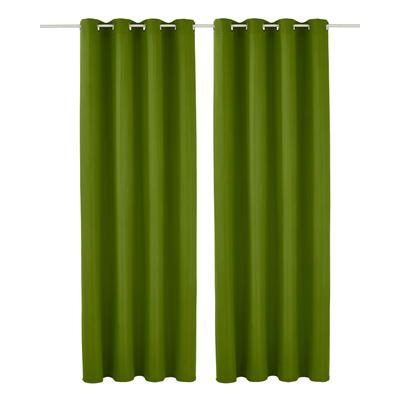 Vorhang OTTO HOME "Raja mit Ösen, 2er Pack, blickdicht, Topseller" Gr. 3, grün, B:140cm H:225cm, Polyester, Recyceltes Material, Gardinen, einfarbig, Einfache Montage, Pflegeleicht, Ösen, 2 er Pack, uni