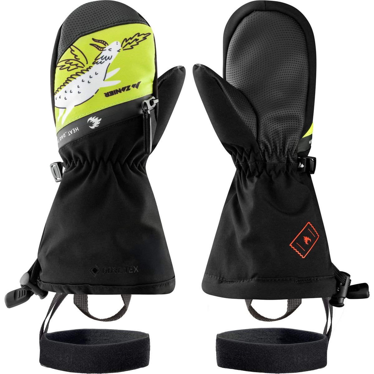 Zanier Heat PADS.GTX Mitten schwarz - lime (2077) 3 12024-2077-3