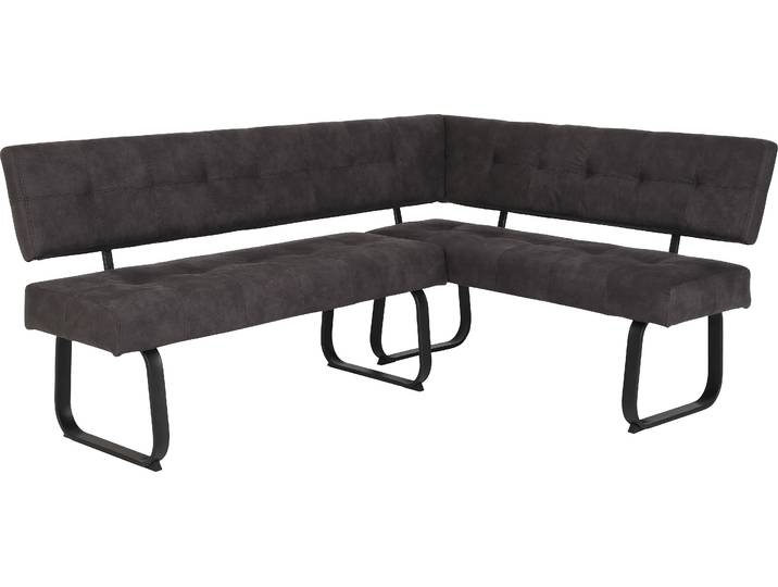 Eckbank HELA LUISE Polsterbank Esszimmer , schwarz (vintage anthrazit, schwarz), B:202cm H:92cm T:46cm, Polyester, Sitzbänke, Eckbank, mit Federkern Polsterung
