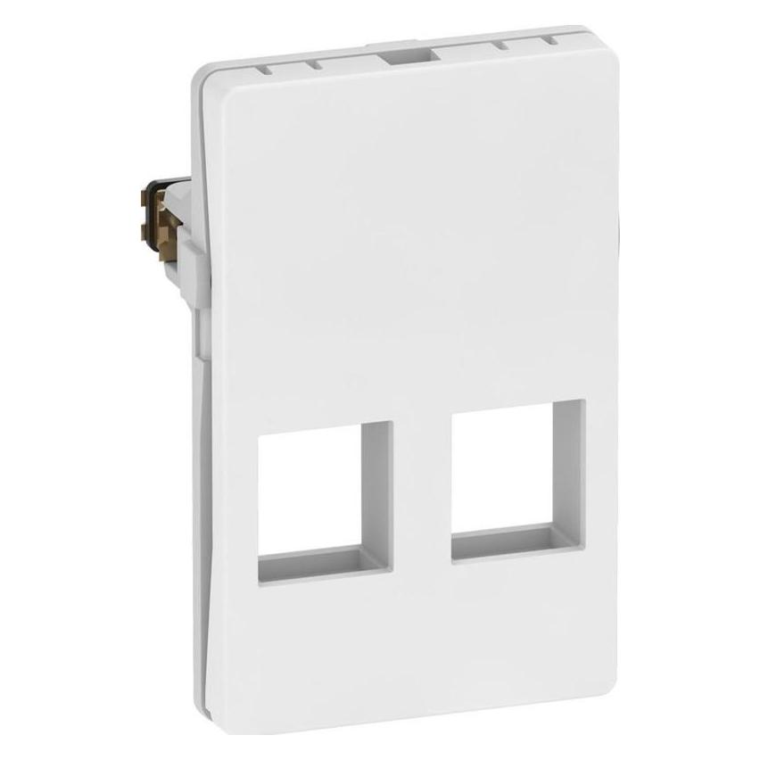 LK FUGA Dataudtag for 2x Keystone RJ45 (small), 112 modul, hvid (540D6690)
