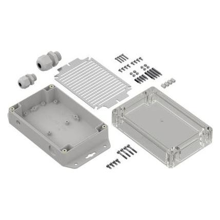 RS PRO Polycarbonat Universal-Gehäuse Hellgrau Auss (IOT.ZPSET1510.2)