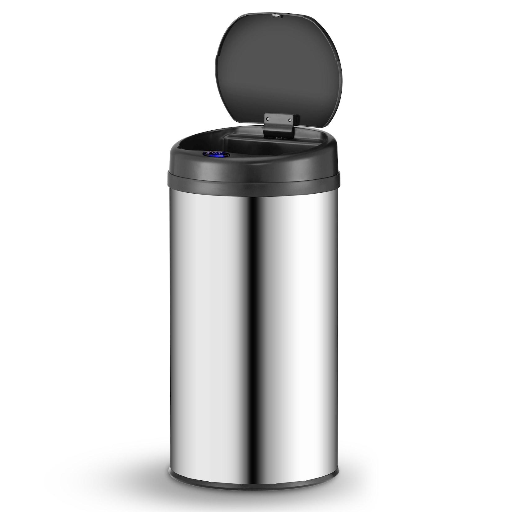 Juskys Automatik Mülleimer mit Sensor 40L - Abfalleimer mit elektrischem Deckel für Küche - Silber