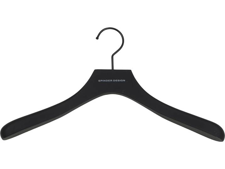 Kleiderbügel SPINDER DESIGN Lotus , schwarz, B:45cm H:26,5cm T:5cm, Kunststoff, Kleiderbügel, Kleiderbügel, Holz, Breite 25,5 cm