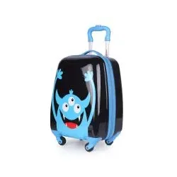 For Kids - MONSTER, Kinderkoffer, Trolley, Koffer für Kinder, Reisekoffer, Schwarz/Blau