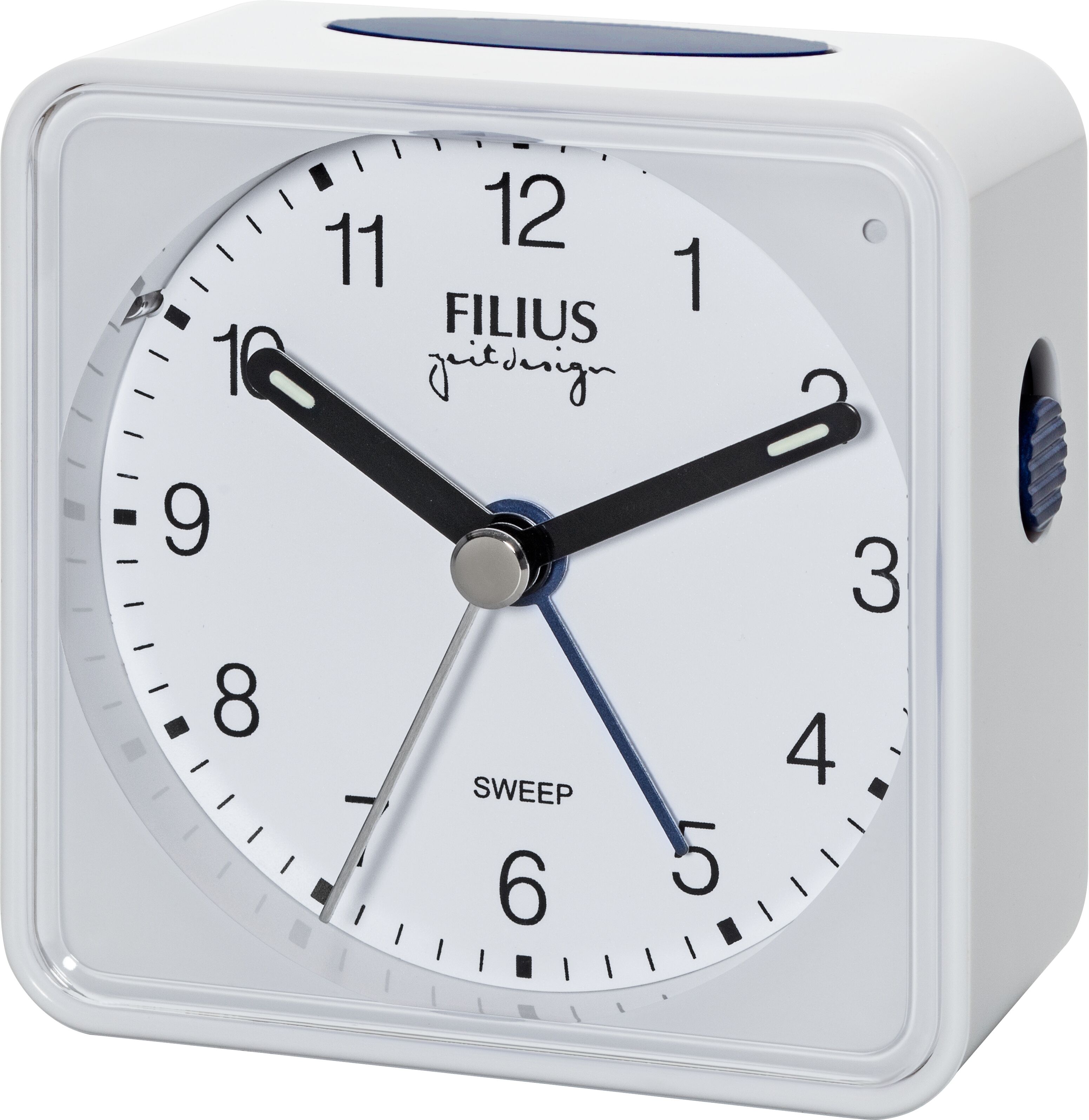Quarzwecker FILIUS ZEITDESIGN, weiß, Wecker, Wecker,Schlafzimmer,Beleuchtung,schleichende Sekunde,Weckwiederholung