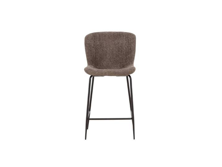 Venture Home Barhocker Modesto, Barhocker mit braunem Bouclé-Sitz und Stahlbeinen, modern (1 St), Tresenhocker minimalistisch, Bouclé, komfortabel