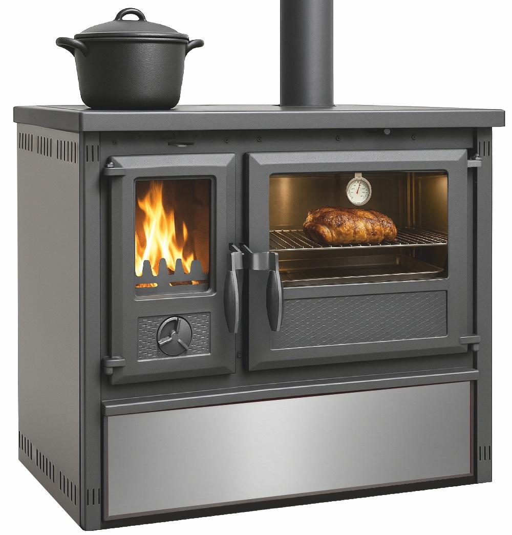 Küchenofen Holzherd Modell Forno - Edelstahl - 6 kW