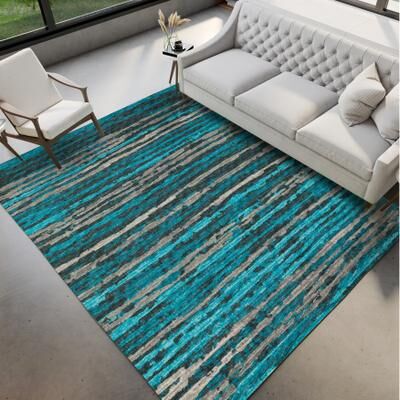 Addison Rugs Indoor/ Outdoor Bravado Abstract Striped Baja Washable Area Rug