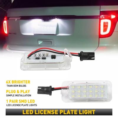 All Categories Goods White SMD LED License Plate Light For Expedition Fusion, Direct Fit Replacement 2 set