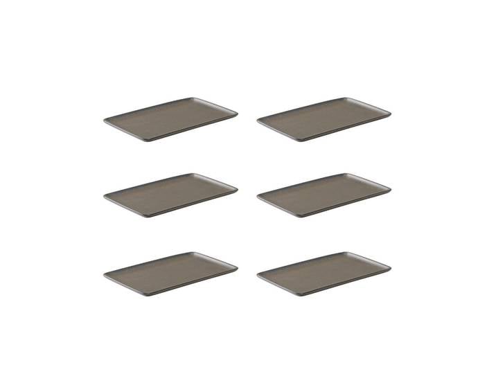 Aida Servierplatten-Set Raw, Braun, Keramik, 6-teilig, rechteckig, 15x1.5 cm, lebensmittelecht, Tischkultur & Servieren, Servierplatten