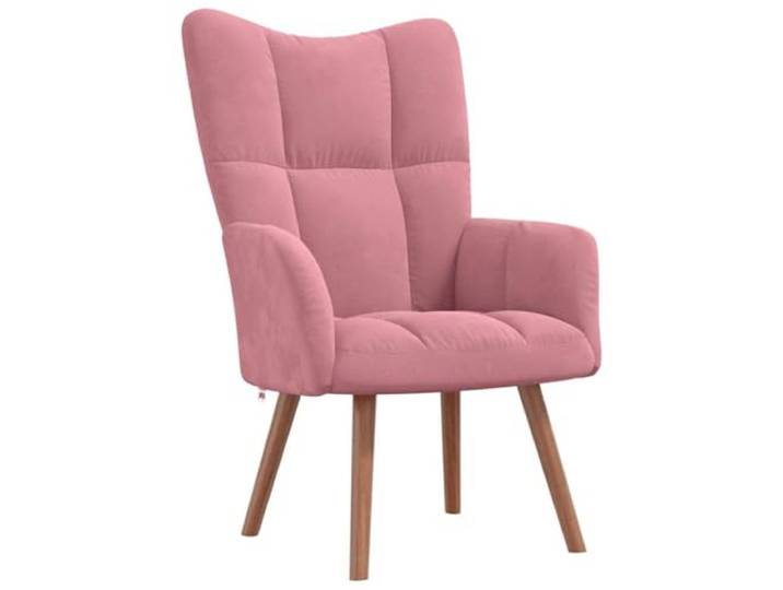 Heofavd Relaxsessel Samt Armlehnstuhl mit Holzbeinen Rosa