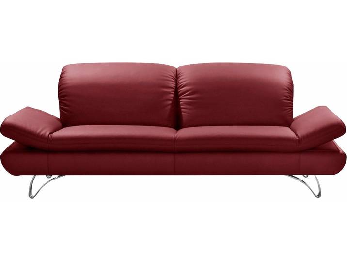 3-Sitzer PLACES OF STYLE San Angelo , rot, B:232cm H:96cm T:95cm, NaturLEDER- »Frederica« (echtes Rindsleder);Luxus-Microfaser (100% Polyester);NaturLEDER-«Uruguay« (echtes Rindsleder), Sofas, 3-Sitzer