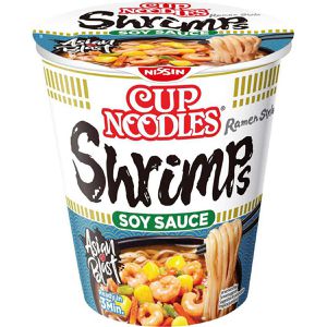 Nissin Fertiggericht Cup Noodles, Shrimps Soy Sauce, je 65g, 8 Stück