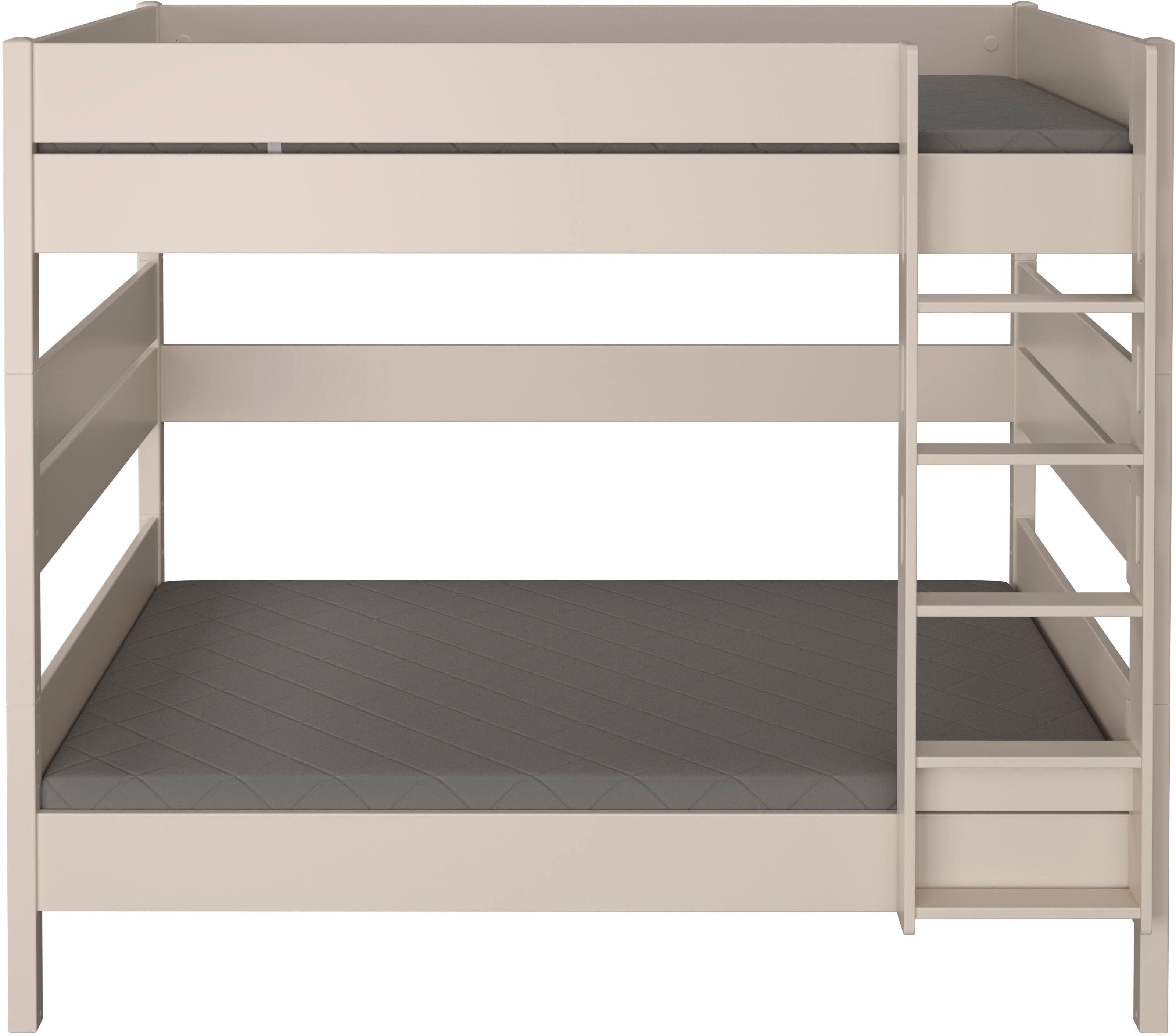 Spielbett PAIDI "TIAGO in verschiedenen Größen und Farben, Etagenbett mit Leiter", beige (cashmere, beige, cashmere, beige, cashmere, beige), B:136,3cm H:180,6cm L:210,4cm, Betten, Spielbett, Rausfallschutz, geprüfte Sicherheit, umbaubares Bett mit Massiv