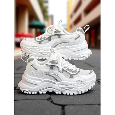 Damen-Sneakers in Pink mit reflektierender Sohle – Sportschuhe für Partys im Nachtleben, für Streetwear, Tanz- und Festival-Outfits