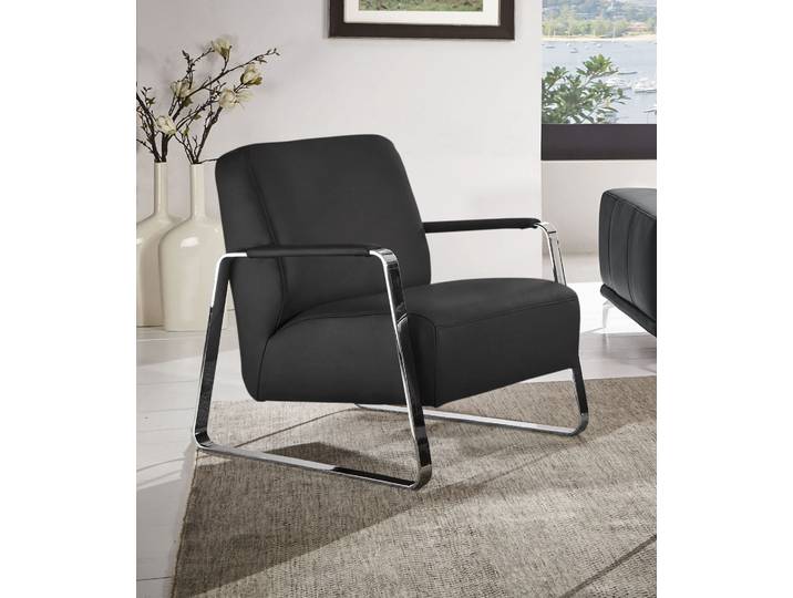 Cocktailsessel, Velour, Anthrazit, 65×82×82 cm, Mit Armlehnen, Modern, W.SCHILLIG