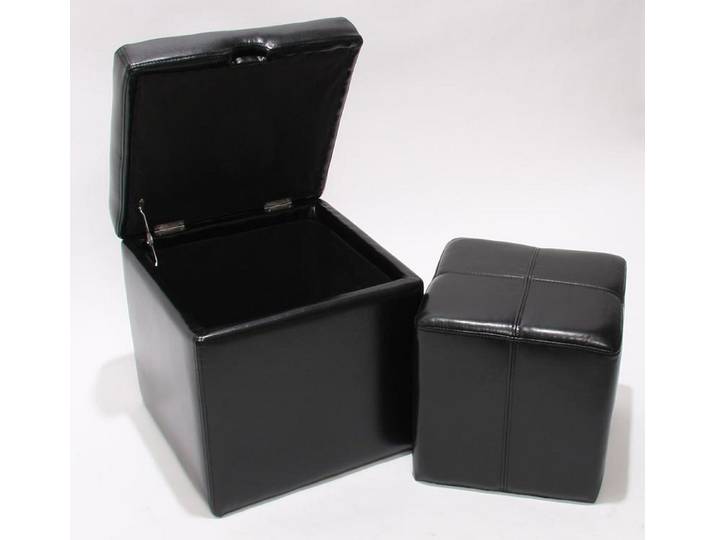 MCW Sitzwürfel Carrara-II (Set, 2er), Belastbarkeit ca. 150 kg, 2er Set aus Sitzhocker und Aufbewahrungsbox