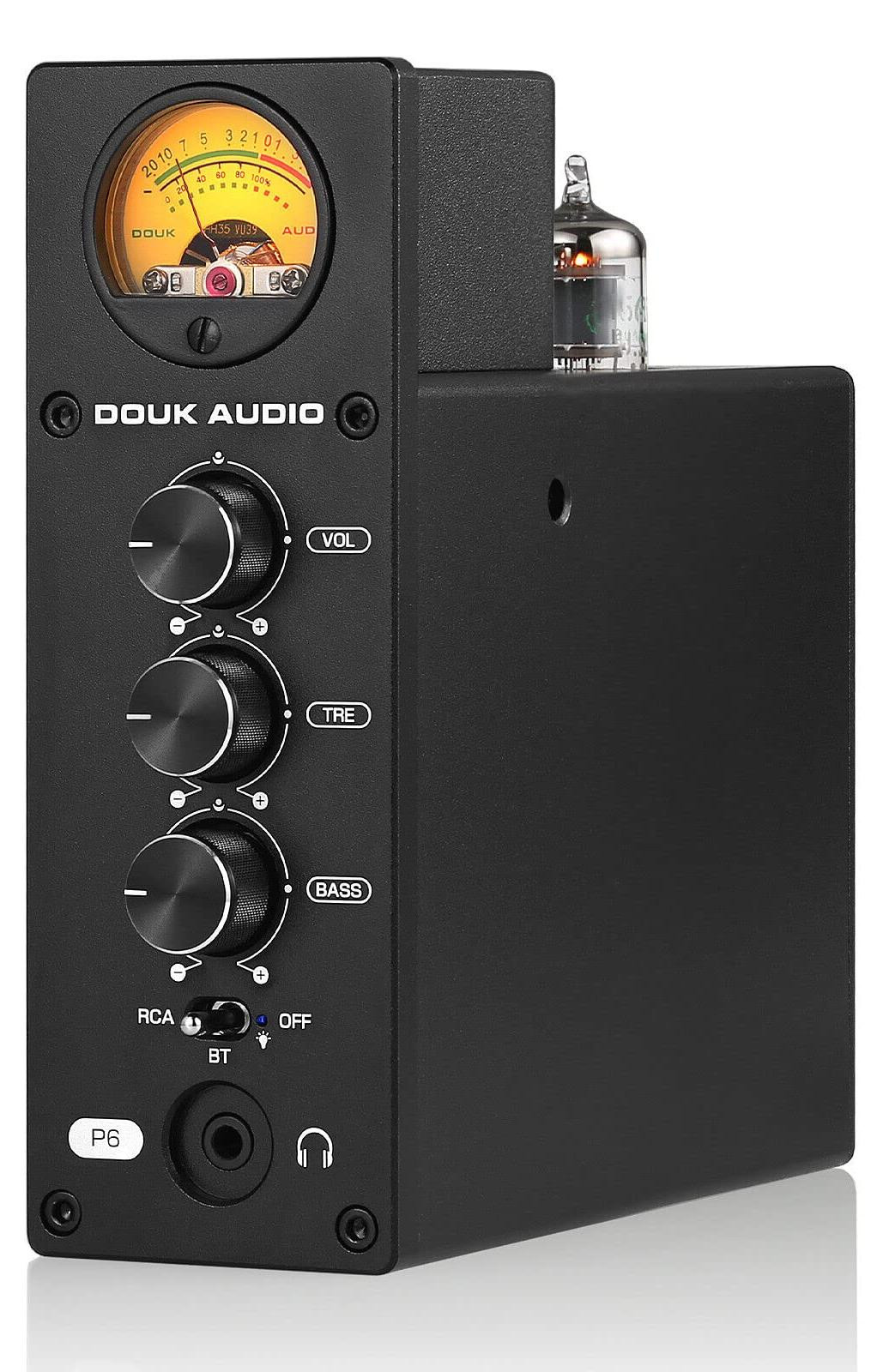 Selius Buisvoorversterker Bluetooth Stereo RCA met Hoofdtelefoonversterker en Retro VU-meter