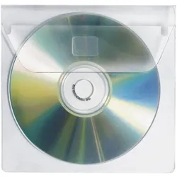 Veloflex CD-Hüllen zum Einkleben, selbstklebend, 100 Hüllen, glasklar, Optische Medien Zubehör