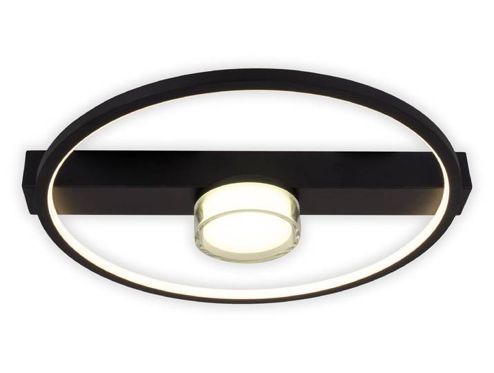 Plafonnier LED\, noir\, intensité lumineuse variable\, L 40 cm