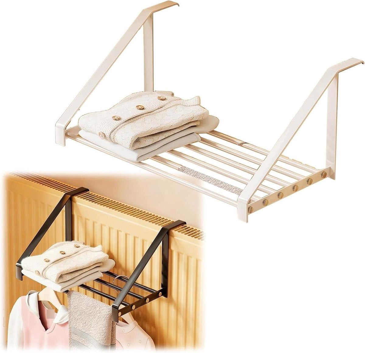 Wit Droogrek Kleding - Radiatorrek voor Ruimtebesparing - 40 x 30 x 20 cm