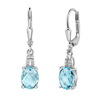 Paar Ohrhänger FIRETTI "Schmuck Geschenk Silber 925 Ohrschmuck Ohrringe", blau (silberfarben, kristallweiß, hellblau, kristallweiß, hellblau), Ohrringe, Damen, Silber 925 (Sterlingsilber), mit Zirkonia (synth.), Glasstein