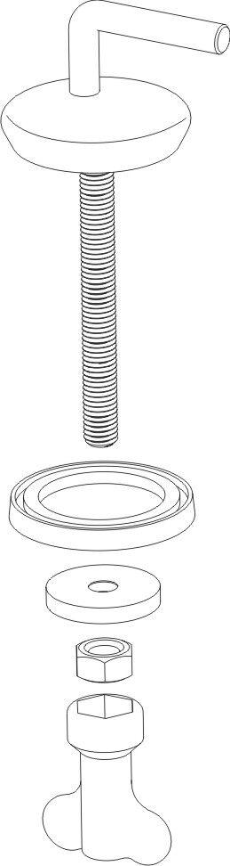 Pagette Pagette V.I.P. charnière excentrique Inox , pour axe de charnière continu