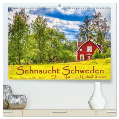Sehnsucht Schweden - Elche, Natur und Urlaubsträume (hochwertiger Premium Wandkalender 2027 DIN A2 quer), Kunstdruck in Hochglanz