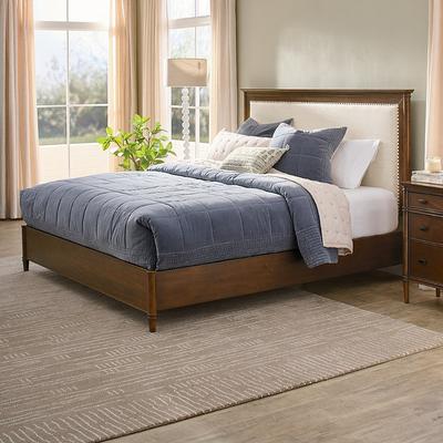 Dakota Upholstered Platform Bed - Heritage Brown, Heritage Brown/Storage, Queen/Heritage Brown/Storage - Grandin Road