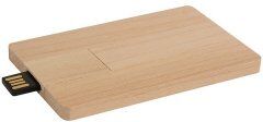 Chiavetta USB 4GB in legno naturale a tessera WoodCard Tech Personalizzate o neutre