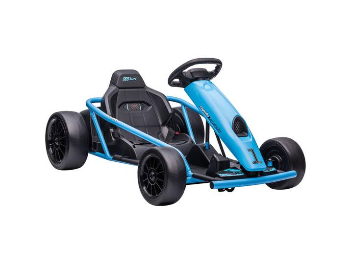 Homcom Kinder Elektro Gokart, Blau, Metall, 77x54x115 cm, unisex, Freizeit & Co, Gartenspielzeug, Kinder-Elektrofahrzeuge