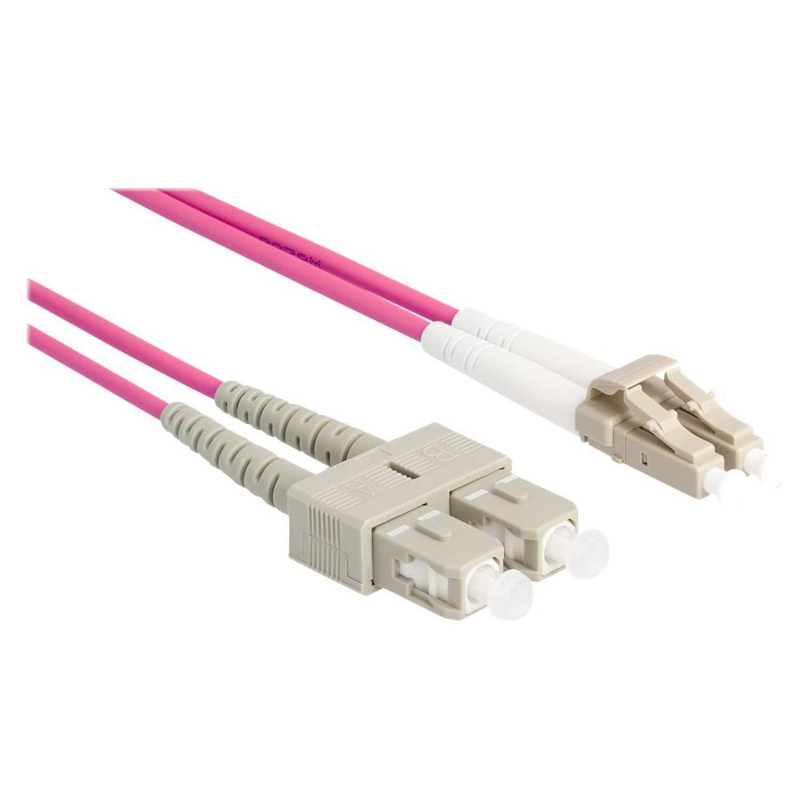 Delock LWL Kabel mit Metallarmierung LC Duplex zu SC Duplex Multimode OM4 1 m (1 m) (87916)