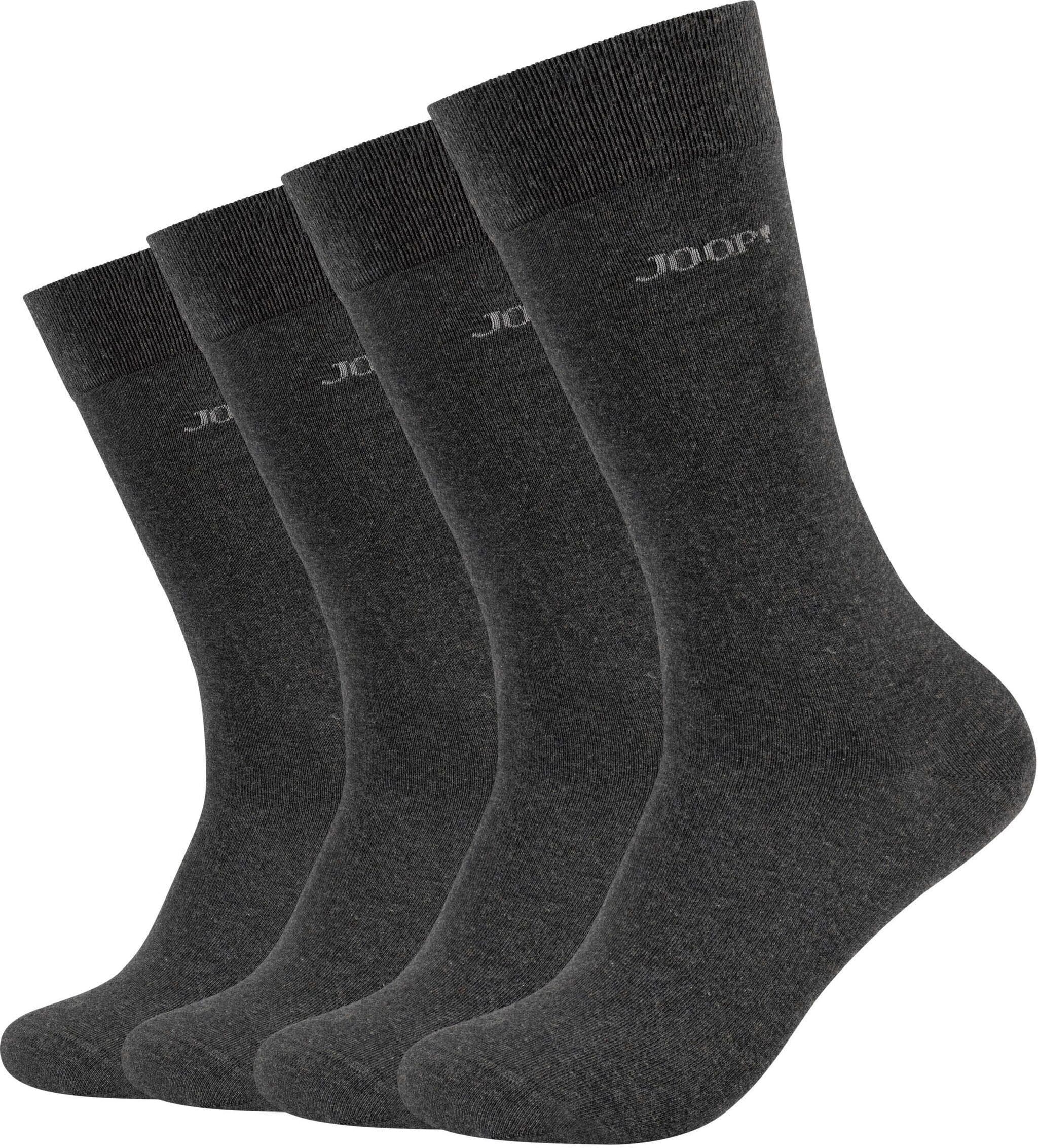 Joop! Socken JOOP "premium essentials", Damen, Gr. 39-42, Sockengrösse, grau (anthrazit), Obermaterial: 62% Baumwolle, 36% Polyamid, 2% Elasthan, unifarben, Socken Socken, Premium Essentials, verstärkte Ferse, haltbare Spitze anthrazit 39-42, Sockengrösse