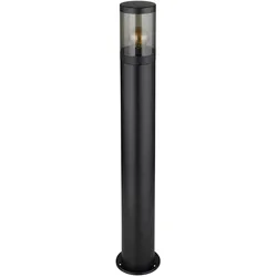LED Stehlampe Standleuchte Außenbeleuchtung Sockelleuchte rauch Außen Garten, Edelstahl Kunststoff, 1x E27 LED warmweiß, DxH 14x80 cm