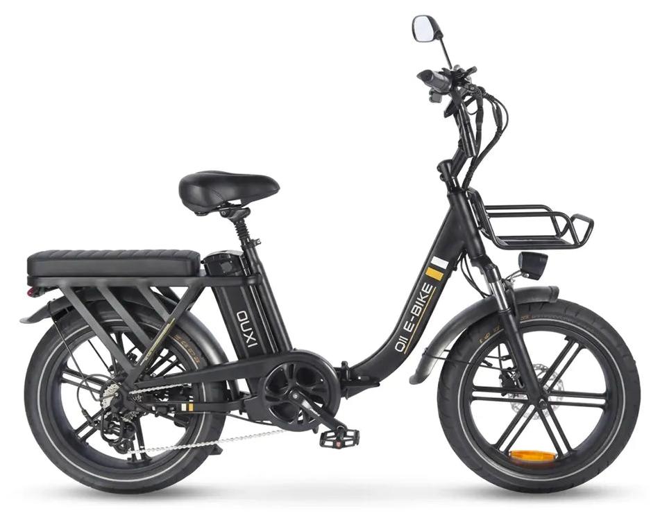 OUXI Q11 - E-Klapprad inkl. Kettenschloss - 20 Zoll - 250W Motor - 50 km Reichweite - 7-Gang - Hydraulische Bremsen - 720Wh Akku - Tiefeinsteiger - Federgabel - Schwarz