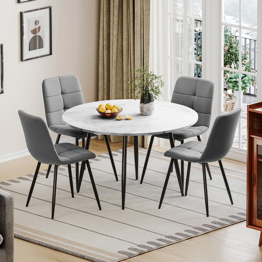 George Oliver 4 - Person Dining Set White/Grey 4