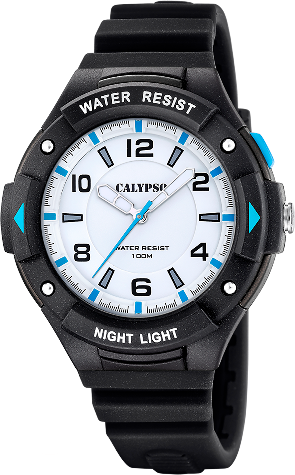 Quarzuhr CALYPSO WATCHES "Street Style", schwarz (schwarz, weiß, weiß), Armbanduhren, Herren, schwarz, Quarzuhr, Armbanduhr, Herrenuhr, Silikonarmband, analog, Beleuchtung