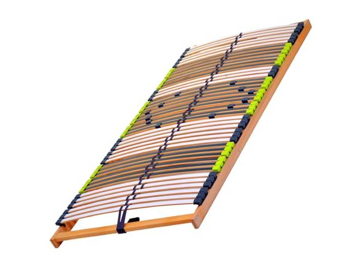 DaMi 7-Zonen Lattenrost Relax NV, 6 Härtestufen, extra robust & stabil Premium Qualität Made in Germany, Buchenholz & Birkenholz, 42 Federholzeisten, Holz Bett Lattenrahmen zur Selbstmontage